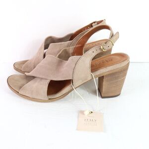 NWT Mariella Cross Over Suede Heeled Sandals Made in Italy size 9